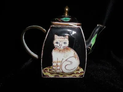 $14.99 • Buy Miniature Enamel On Brass Cat Teapot