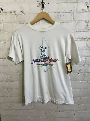 Vintage 80s Stars & Stripes T-shirt Large Single Stitch Sail America Tee • $15