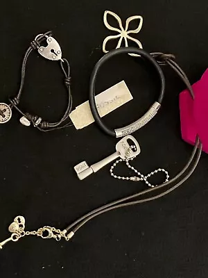 Fossil Leather Cord Necklace & Bracelet Set • $16.92