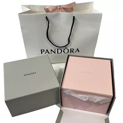 Pandora Small Pink Jewellery Box Two Tier Faux Leather • £29