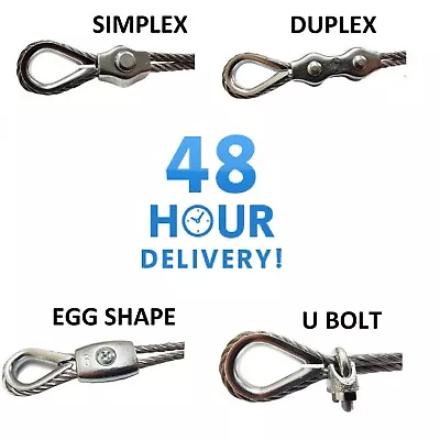 £2.20 • Buy Simplex Duplex Egg Shape U Bolt Steel Wire Grip Grips Clamp Clips Rope Cable 