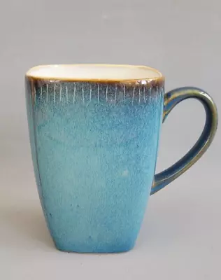 Tall 11cm  Stoneware Mug Blue 400ml Blue/green Studio Pottery • £8.99