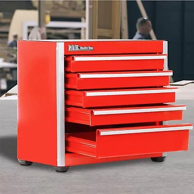 Portable Red Tool Box 5-Drawer Home Storage Tool Box Storage Cabinet With Liner • $80.54