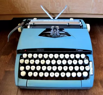 Vtg Sears Citation Blue Manual Portable Typewriter VG Cond • $59.50