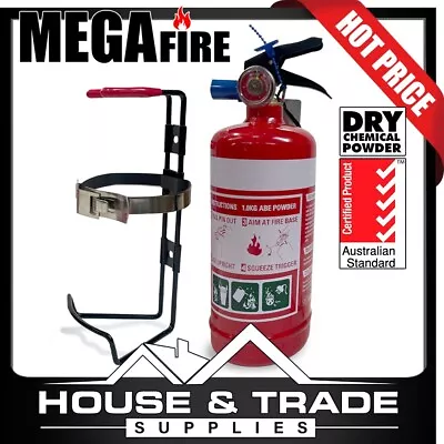 MegaFire Fire Extinguisher Portable 1kg DRY CHEMICAL POWDER MF10ABE Incl Bracket • $33.90