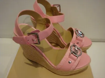 New Michael Kors Rory Platform Espadrille Wedge Sandals Shell Pink 6.5 • $89