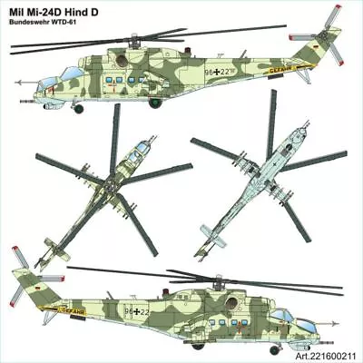 Mil Mi-24D Hind-D Helicopter BW. Arsenal-M 221600211 Plastic 1/87 Scale Kit • $27.99