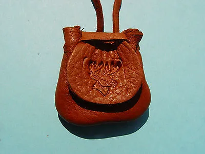 WHITETAIL BUCK Deer Skin Leather Buckskin Necklace Medicine Bag 1011 • $11.95