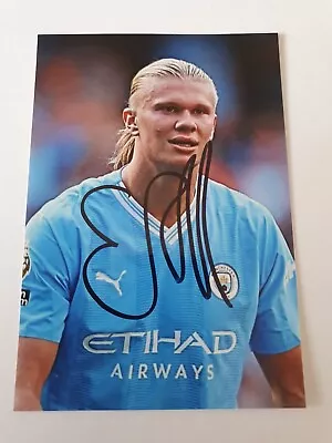 Erling Haaland Manchester City Fc Hand Signed Photo 6  X 4 . • $1.23