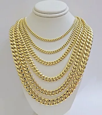 Real 10k Gold Chain Necklace Miami Cuban Link 18 -30  Inch 6mm 7mm 8mm 9mm 10mm • $1700