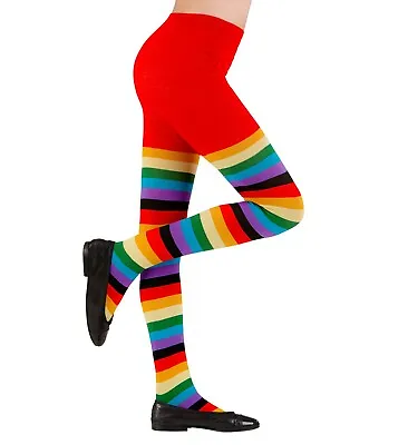 Girls Rainbow Tights Toddlers Kids 75 Denier Age 1  2  3  Years Costume • £7.99