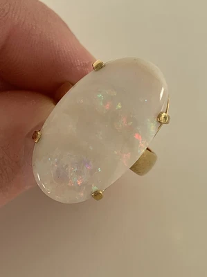 £1150 • Buy 18ct Gold Huge Natural Opal Exceptional Large Heavy Ring, 18k 750
