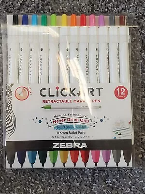 Zebra ClickArt Retractable Marker Pens 12ct • $11.99