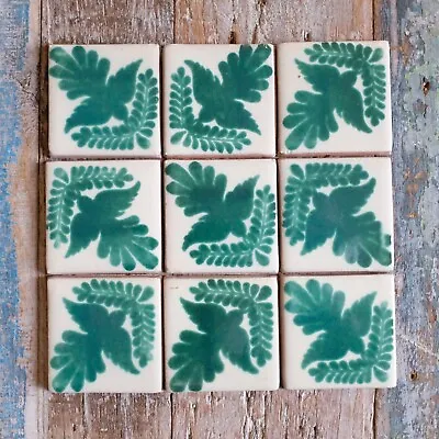 9 X  Ceramic Mexican Tiles Bird Verde -  SMALL SIZE 5 X 5 Cms • £5.85