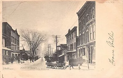 Groton NY Main Street Looking South Horse Drawn Sled Winter 1905 Postcard • $9.68