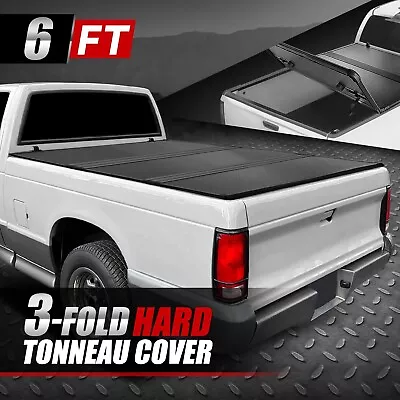 For 82-93 Chevy S10 GMC S15 Sonoma 6Ft Bed FRP Hard Solid Tri-Fold Tonneau Cover • $367.88