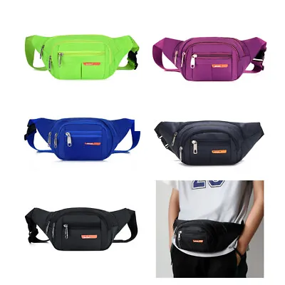 £5.99 • Buy Unisex Large Waterproof Waist Bum Bags Fanny Pack Belt Pouch Wallet Travel Bag