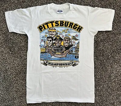 Vintage Pittsburgh Pirates Bonds Drabek Bonilla Van Slyke Caricature T-Shirt M • $45
