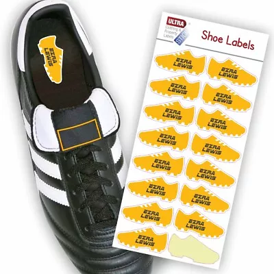 $17.25 • Buy UltraStick Shoe Nametapes/Tag Waterproof Stickers Personalised Football - GOLD