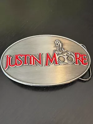 Vintage Collectible Justin Moore Colorful Metal Belt Buckle • $30