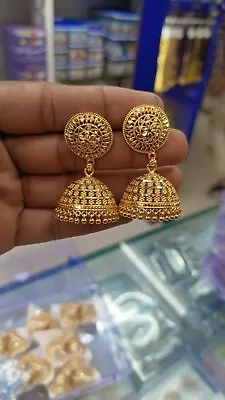 Ethnic Bollywood Bridal Women Indian Earrings Jhumki Gold Plated Fashion Jewelry • $13.99