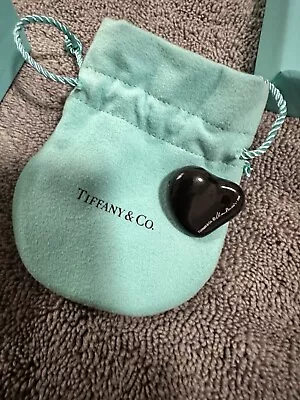 Authentic Preloved Tiffany & Co. Elsa Peretti Black Full Heart Pendant. W/ Pouch • $46