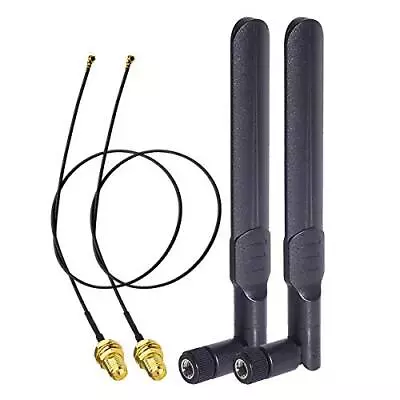 Dual Band Wifi 2.4ghz 5ghz 5.8ghz 8dbi Rpsma Male Antenna & 20cm 8 Inch U.fl Ipx • $13.93