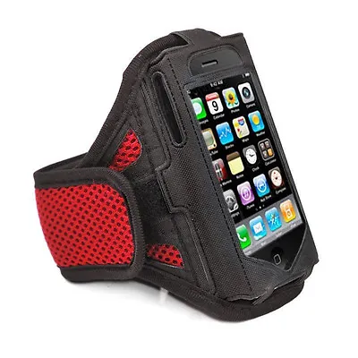 IPhone 4 4S RED Strong ArmBand Case Cover For SPORTS GYM BIKE JOGGING RUNNING • £1.95