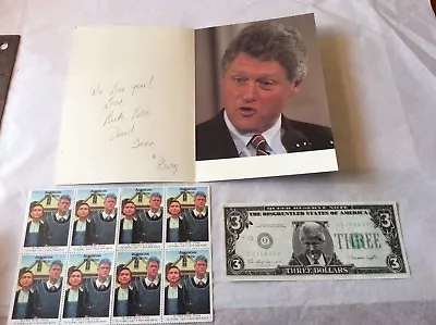 1993/94 Slick Times Bill & Hillary Clinton American Pathetic Stamps And $3 ”Bill • $5.99