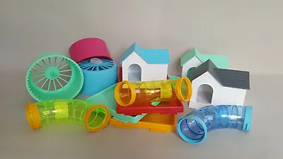 Hamster Cage Pet ACCESSORIES House Clips Wheel Bottle Platforms Tubes Rodents • £5.99