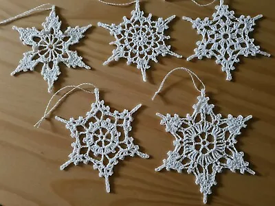 Handmade Crochet Snowflakes Christmas Tree Decorations/New Year. Brand New • £8.99
