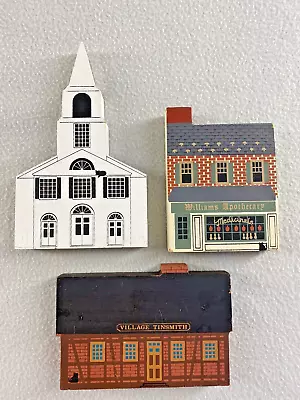 The Cat's Meow Wood Village 1989 Lot Of 3 Chepachet Church Tinsmith Apothecary • $13.88