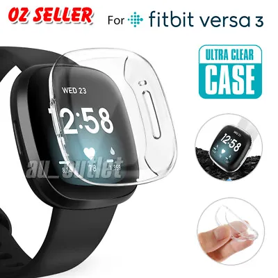 For Fitbit Versa 3 Full Screen Protector Case Soft TPU Protective Bumper Cover • $6.95