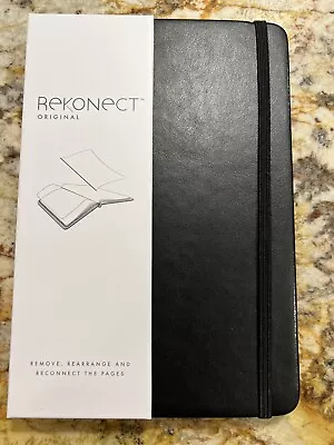 Rekonect Black Leather  Notebook - A Customizable Notebook Removable Pages • $16.75