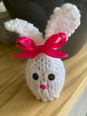 1 X Creme Egg Cosy /cover White Rabbit Hand Knitted  Easter /Alternative Gift • £1.60