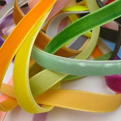 Velvet Ribbon 30 Assorted Colors 3/8  Width 30 Yards Total For Craft Or Trim • $22.99