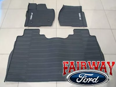 15 Thru 20 F-150 OEM Genuine Ford Tray Style Molded Floor Mat Set 3-pc CREW CAB • $179.95