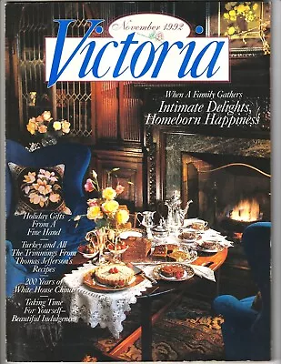 Vintage VICTORIA Magazine NOV 1992 Crafts Home & Garden Antiques Fashion • $11.95