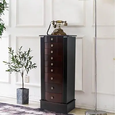 Extra Large Traditional Jewelry Cabinet Armoire With Mirror Display Storage Home • $125.98