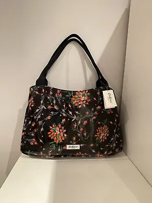 Cath Kidston Brand New Black Oil Cloth Day Bag/ Shoulder Bag RRP £65 • £42.99