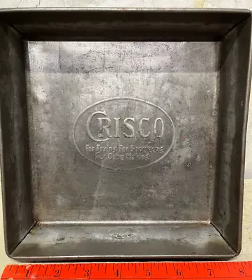 EKCO 660 CRISCO Embossed Metal Cake Baking Pan 8  X 8  X 2   Square VIntage • $10