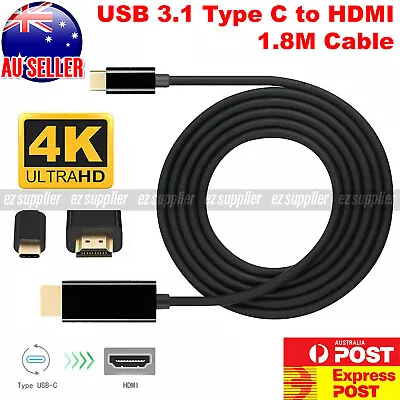 USB C To HDMI Cable Type C Male To HDMI Male 4K Cable For Macbook Chromebook HOT • $11.22