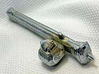 $79.95 • Buy Vtg Floral Swirl Embossed Metal Traveling Inkwell Writing Instrument Carrier 