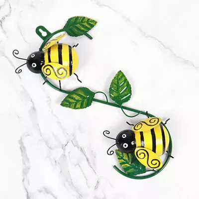 Wall Art Climbing Bumble Bee Outdoor Garden Fence Decor Ladybird Metal Hooks • £7.95