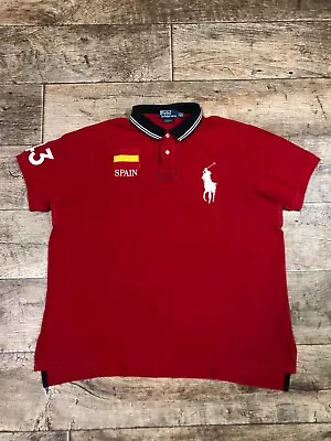 Polo Ralph Lauren Vintage Spain #43 Polo T-Shirt Countries Men's Size XXL Rare • $55