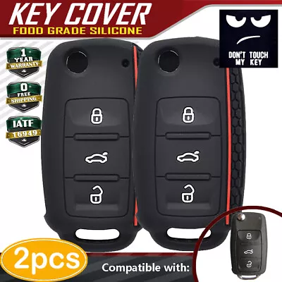 2 X FOR VOLKSWAGEN KEY FOB CASE COVER 3 BUTTON MK6 HOLDER VW GTI GOLF JETTA CC • $8.96