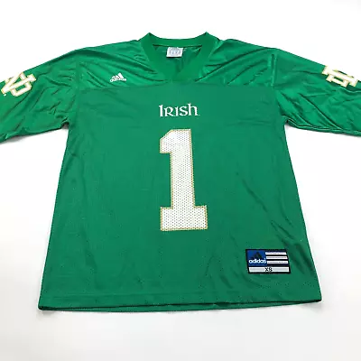 Notre Dame Fighting Irish Football Jersey XS #1 Blank Adult Adidas Green • $37.72