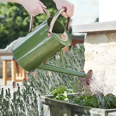 4.5L Sage Green Watering Can Alloy Steel Outdoor Indoor Lightweight Hand Held • £19.99