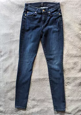 SEVEN 7 For All Mankind Gwenevere Skinny Stretch Jeans Womens Juniors 25 Blue • $15.99