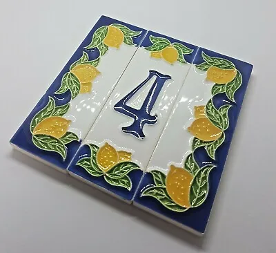 £6.23 • Buy Authentic 10 X 3.4 Cm Italian Handmade Lemon Ceramic Number & Letter Tiles